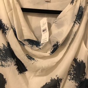 Loft NWT white with blue pattern